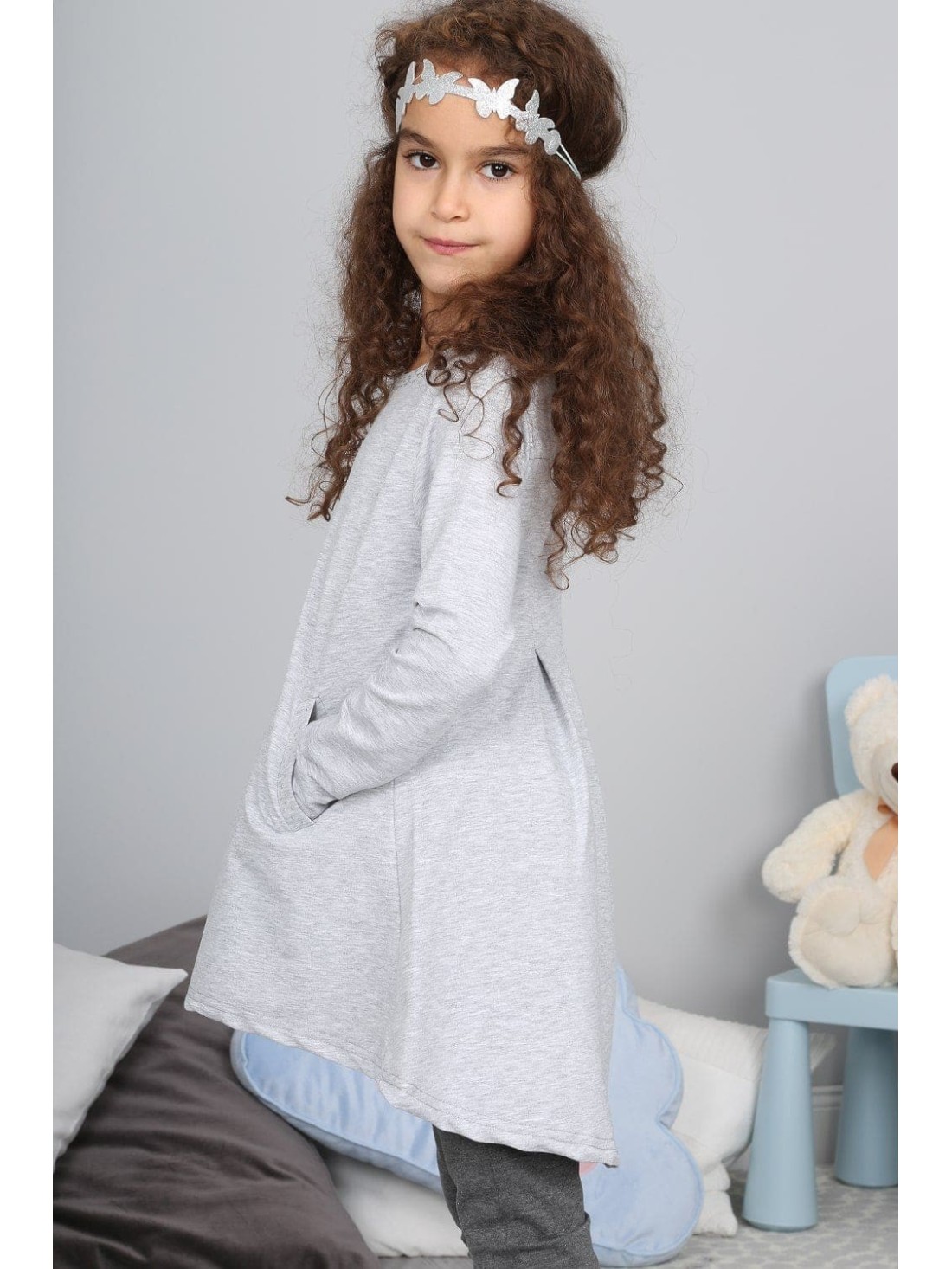 Light gray tunic NDZ7758 - Online store - Boutique